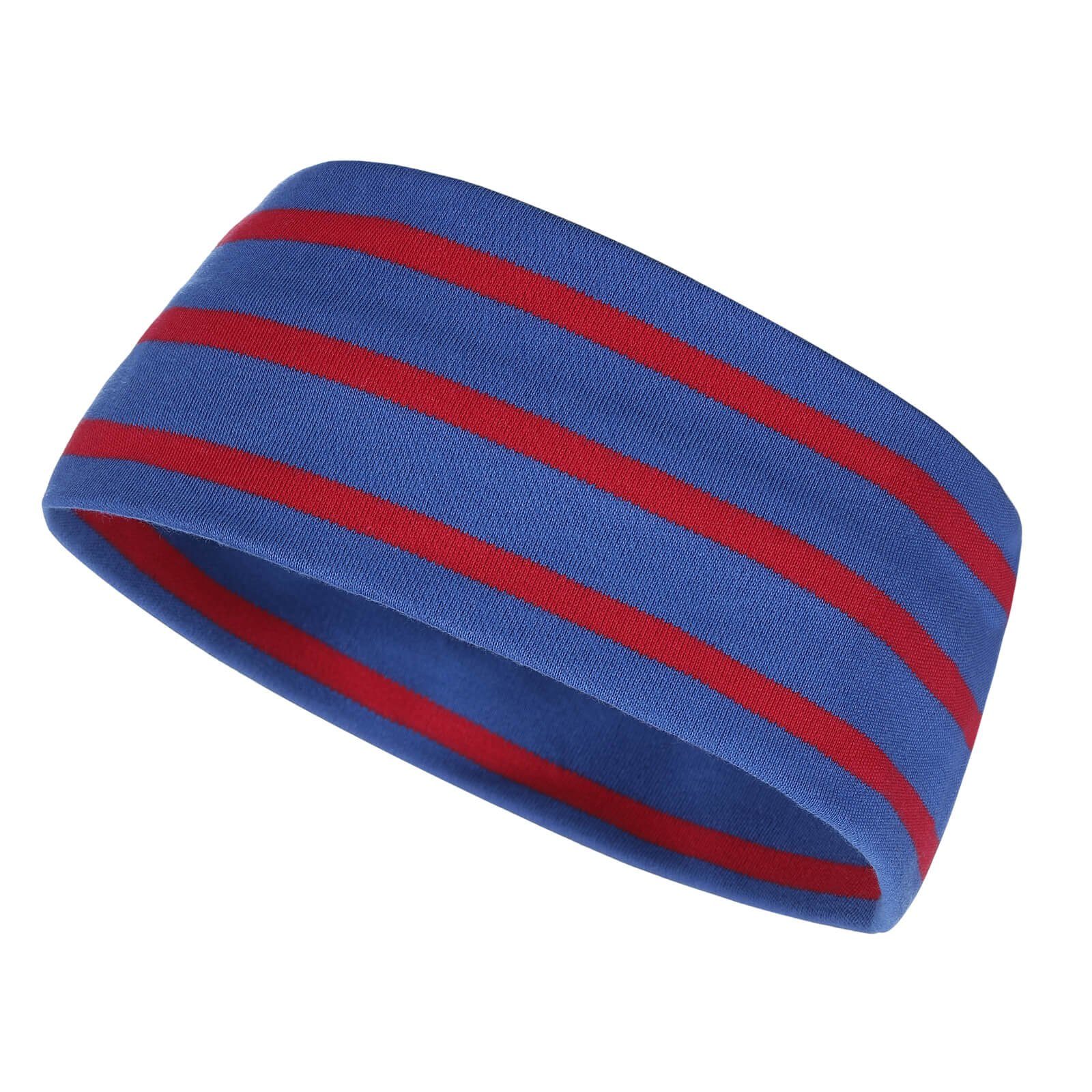 modAS Stirnband Unisex Kopfband Maritim für Kinder und Erwachsene zweilagig Baumwolle (27) royal / rot