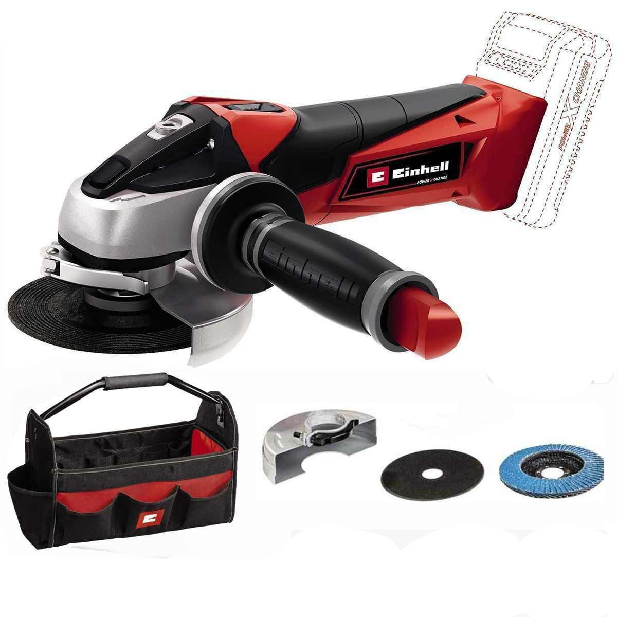 Einhell Akku-Winkelschleifer Akku-Winkelschleifer TE-AG 18/115 Li-Solo 18V + Bag