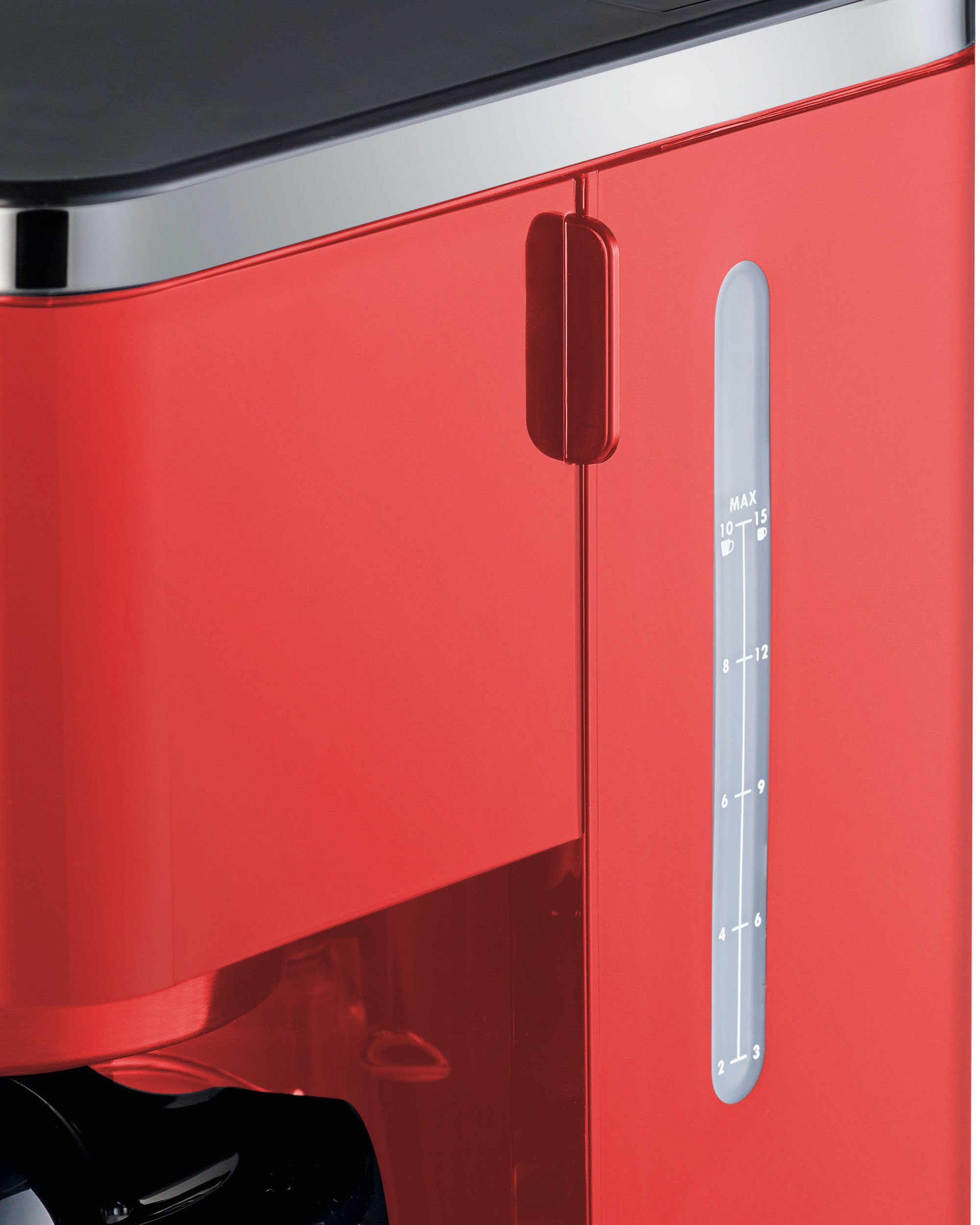 Graef Filterkaffeemaschine FK 403, 1x4, 1,25l Kaffeekanne, rot Papierfilter mit Glaskanne