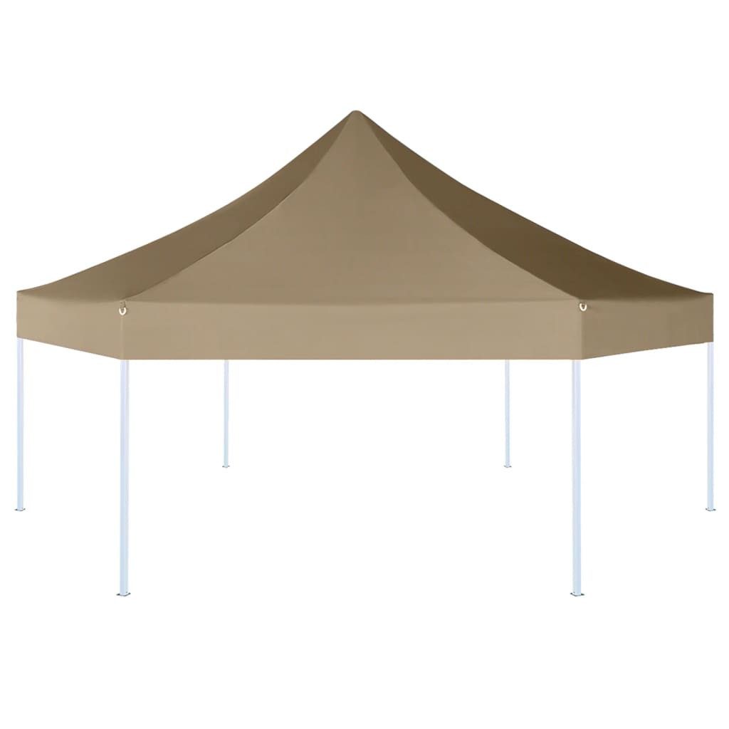 vidaXL Partyzelt Faltpavillon Sechseckig 3,6x3,1 m Taupe 220 g/m²