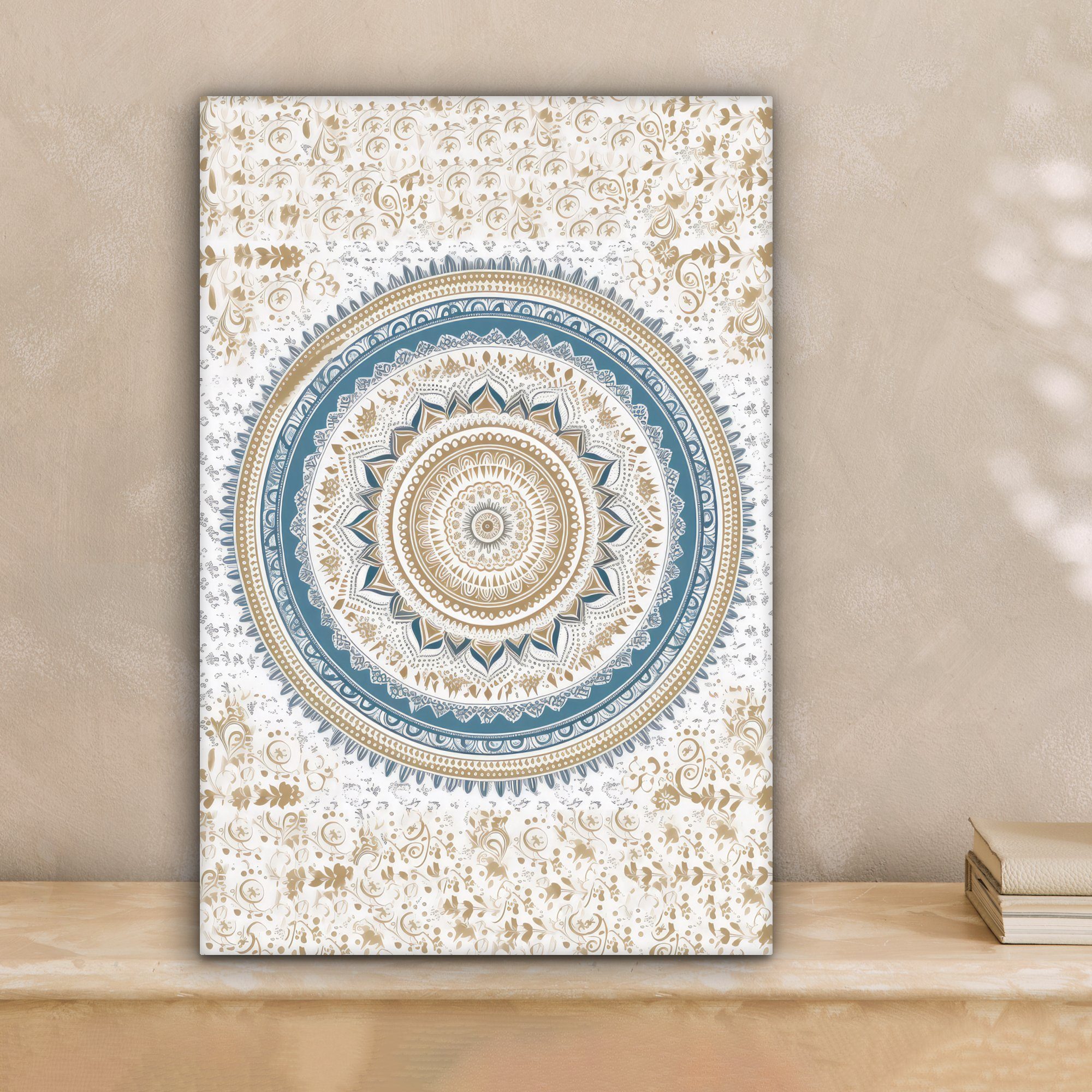 OneMillionCanvasses® Leinwandbild Mandala - Blau - Bohème - Weiß - Design, günstig online kaufen