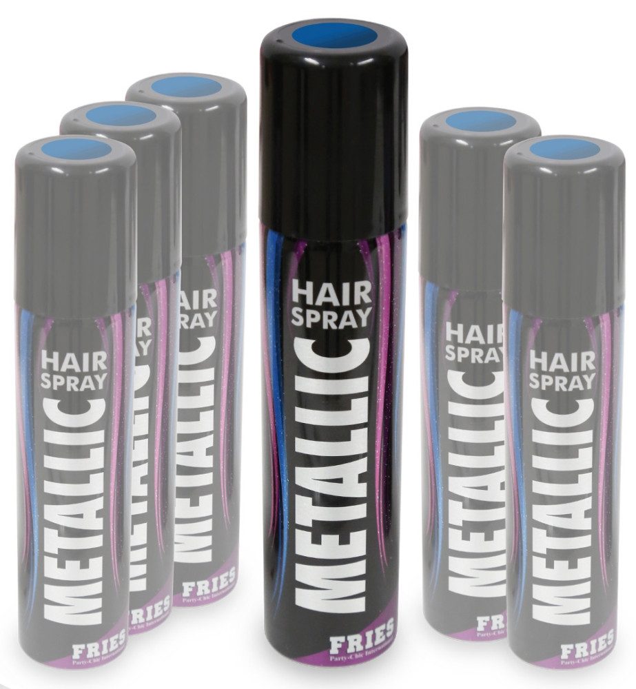 Fries Haarfarbe Metallic Color Haarspray 100 ml Pink Bronze Rot Blau Grün Lila, Metallic-Haare für jeden Partylook