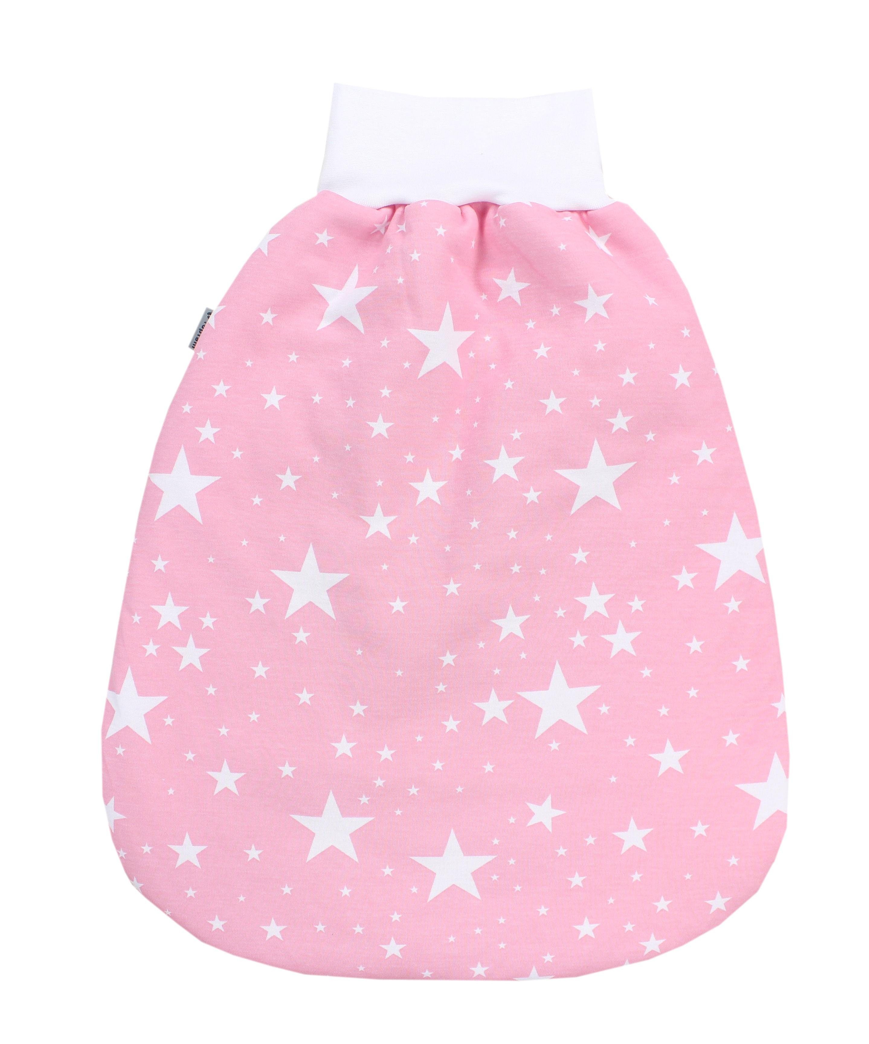 TupTam Babyschlafsack TupTam Baby Unisex Strampelsack mit breitem Bund Wattiert Weiße Sterne / Rosa