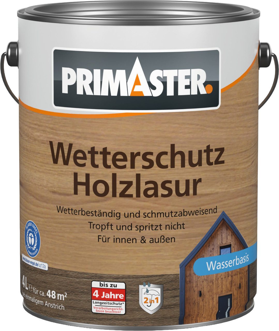 Lasur Primaster Wetterschutz Holzlasur 4 L nussbaum