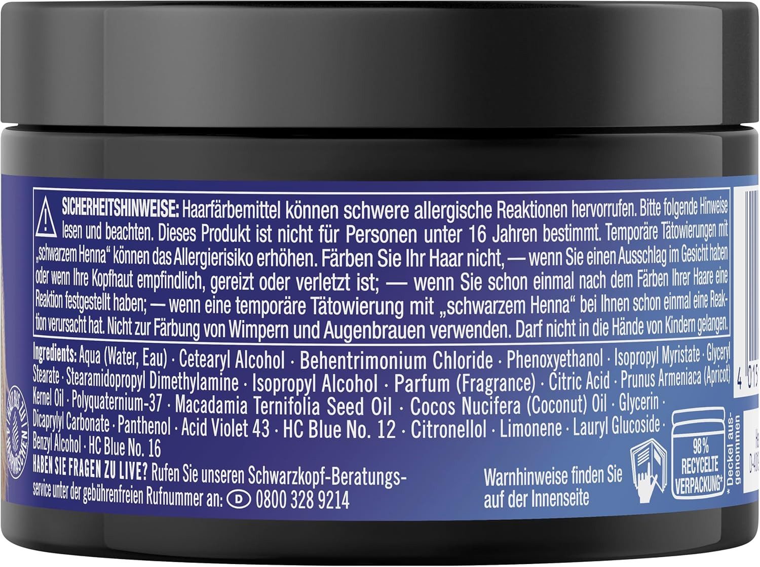 Schwarzkopf Haarmaske 1x Schwarzkopf Live Colour and Care Haarmaske Pearl 150ml, 1-tlg., temporäre Haarfarbe für Farb-Boost & intensive Pflege in nur 5 Minuten