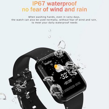 findtime Smartwatch (1,83 Zoll, Android, iOS), Sportuhr,Herzfrequenzmesser,Schlafmonitor, Intelligente Schrittzähler