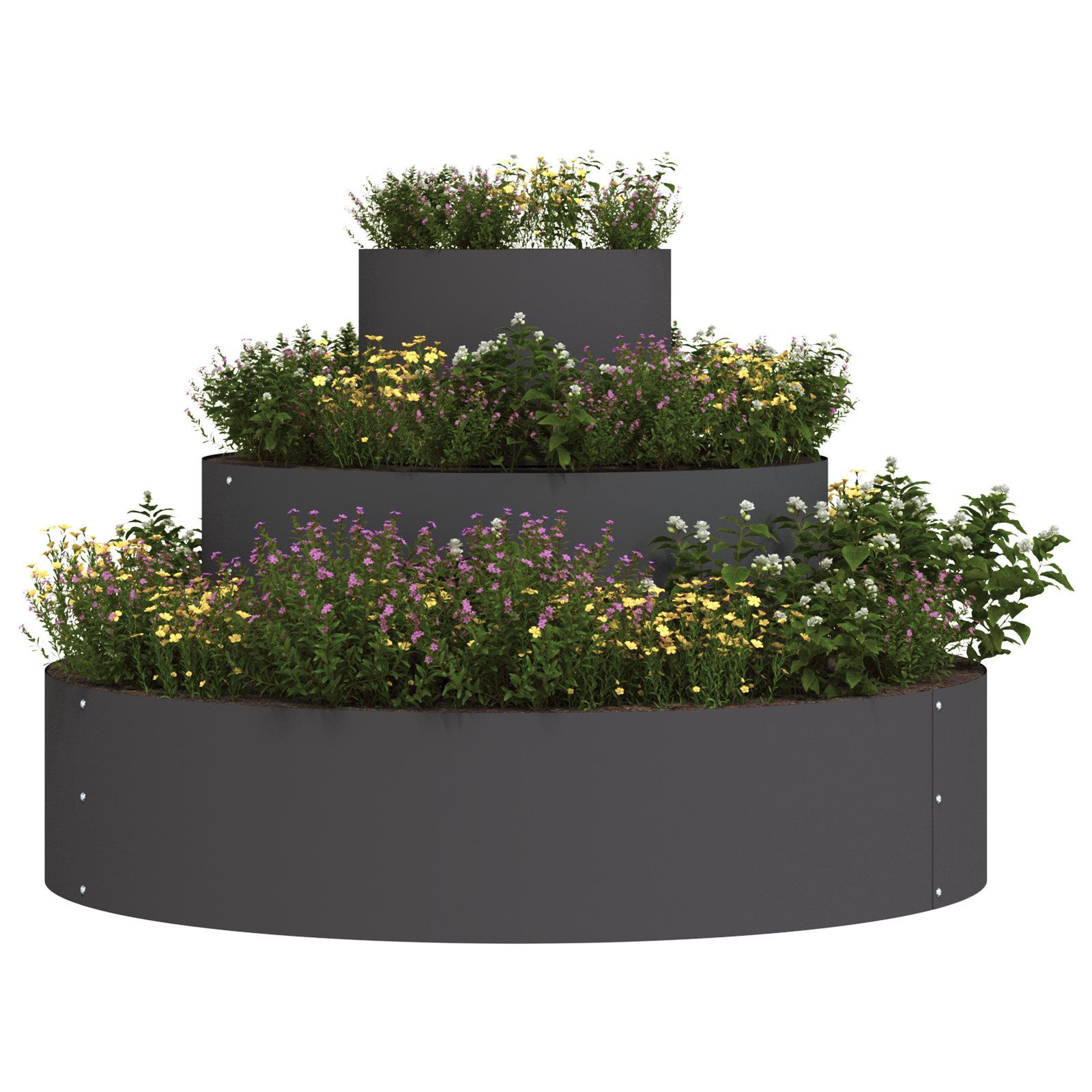 vidaXL Blumentopf Metallpflanzgefäß Stahl/schwarz Stahl Groß günstig online kaufen