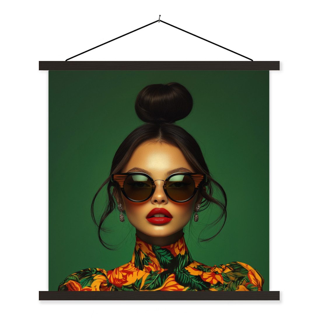 MuchoWow Poster Frau - Grün - günstig online kaufen