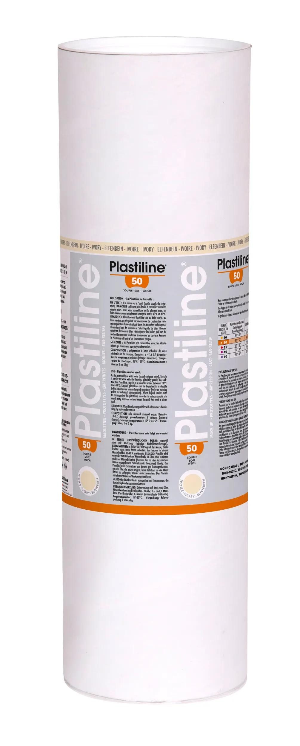 Plastiline Knete Plastiline, 10kg, Härtegrad 50 - Elfenbein 10150T