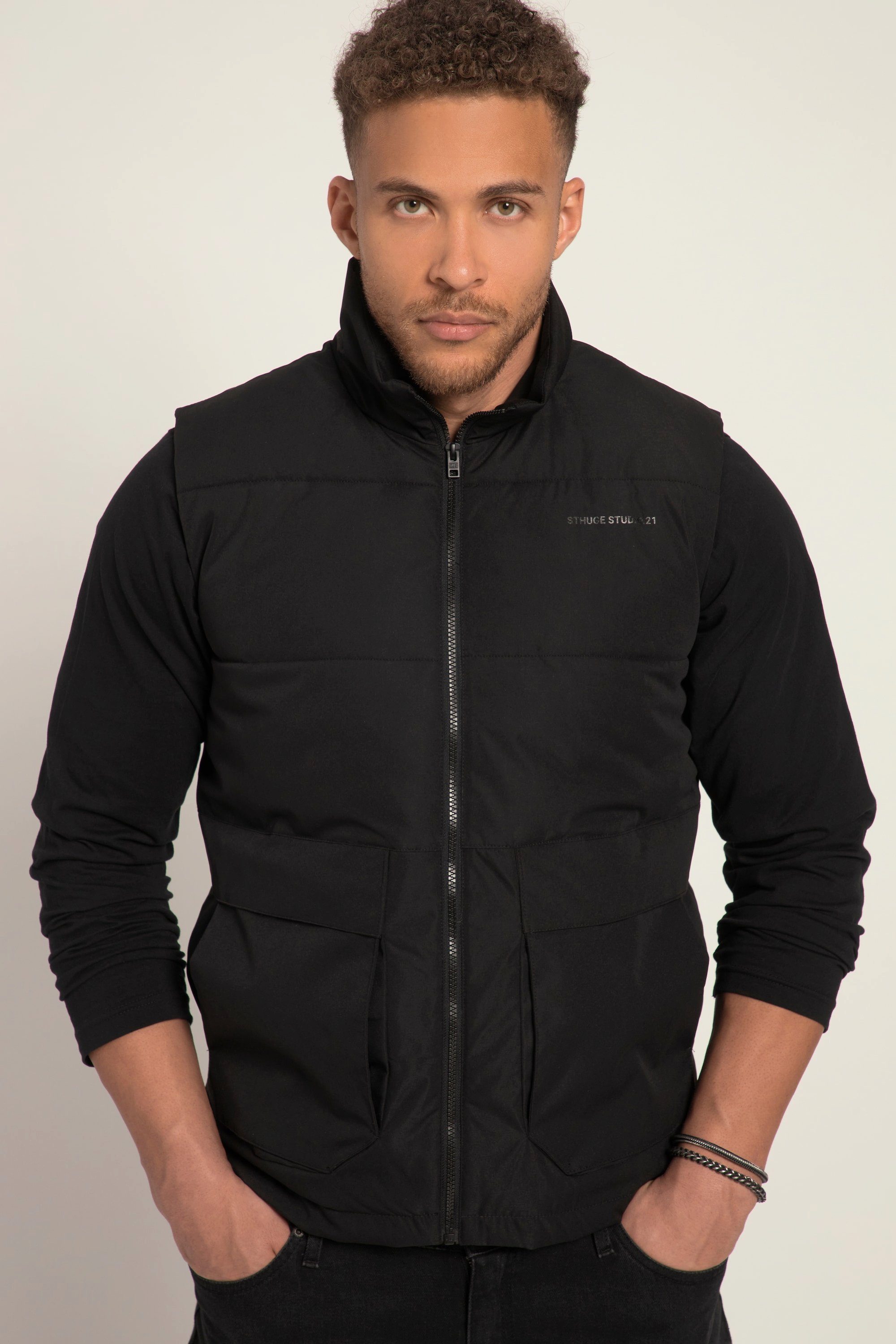 Steppweste STHUGE Steppweste Outdoor Stehkragen Zipper