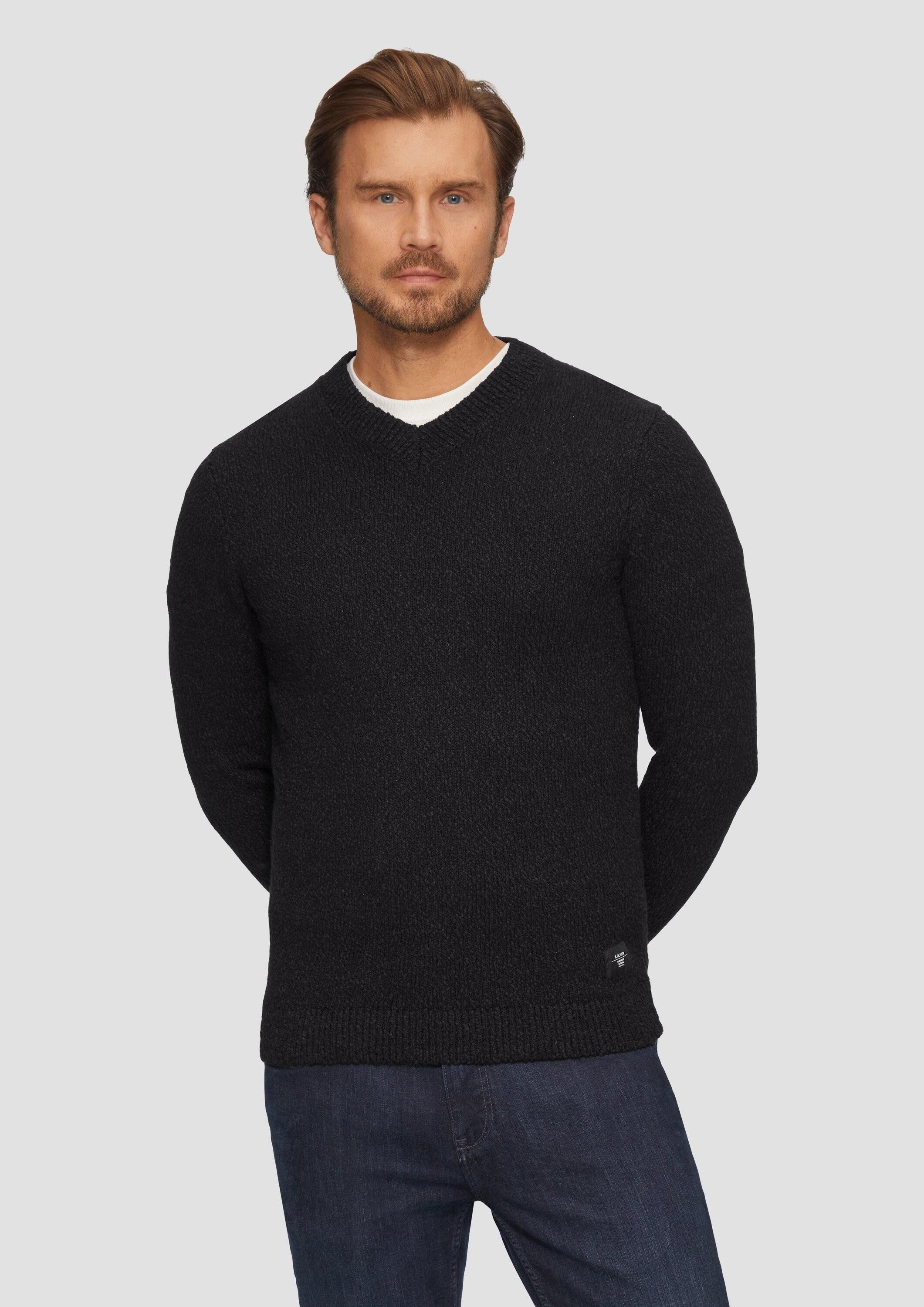 s.Oliver Longpullover Strickpullover Strukturierter Baumwollpullover mit günstig online kaufen