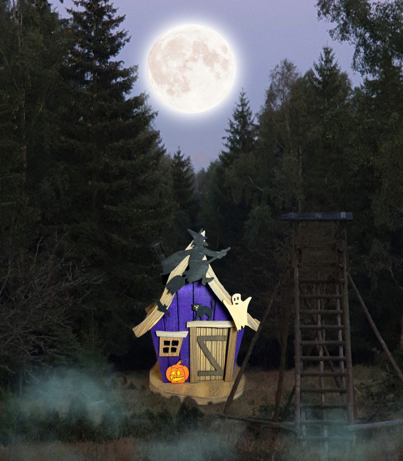 Richard Glaesser Räucherhaus Halloween, Original Erzgebirge
