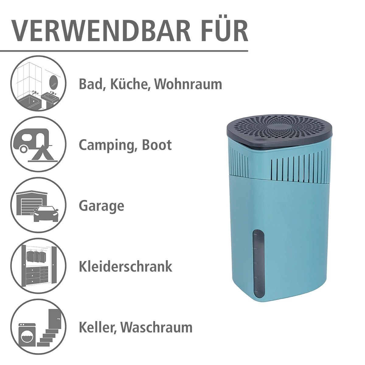 WENKO Luftentfeuchter Drop, für 80 m³ Räume, 1 x 1000 g