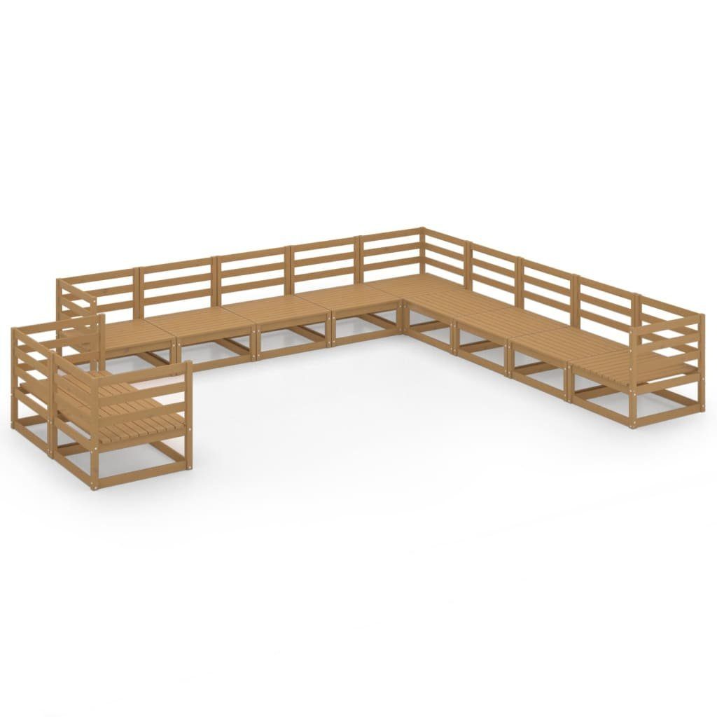 Gartenlounge-Set Honigbraun 11-tlg. Garten-Lounge-Set vidaXL Kiefer, (1-tlg) Massivholz