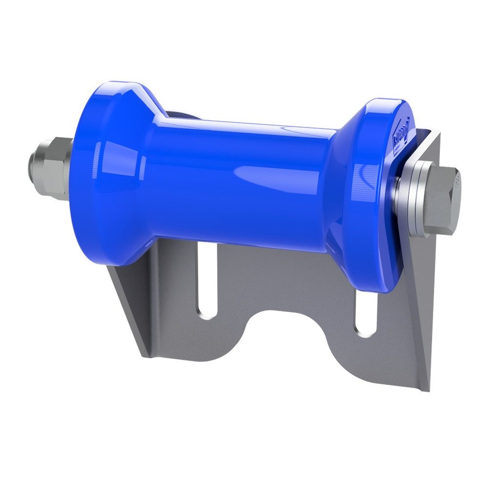 Auffahrrampe Polyurethan Kielrolle mit Halter U Sliprolle verzinkt 125 mm