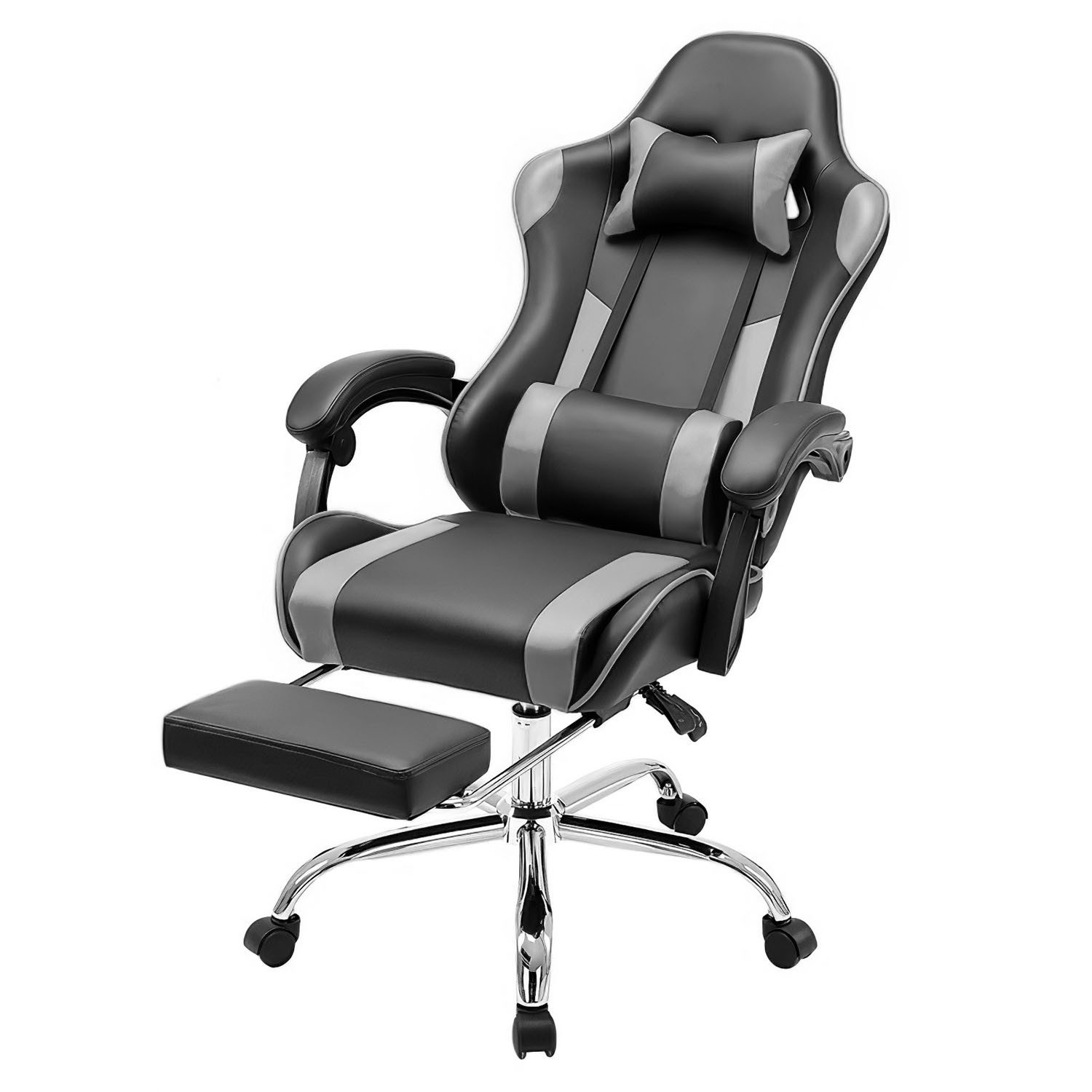 SURFOU Gaming Chair Stuhl PU-Leder Sessel Computerstuhl Computer Bürostuhl Office Chair (Racing Gamer Stuhl 113kg), Belastbarkeit 90-120°Rückenlehne Einstellbar Ergonomischer