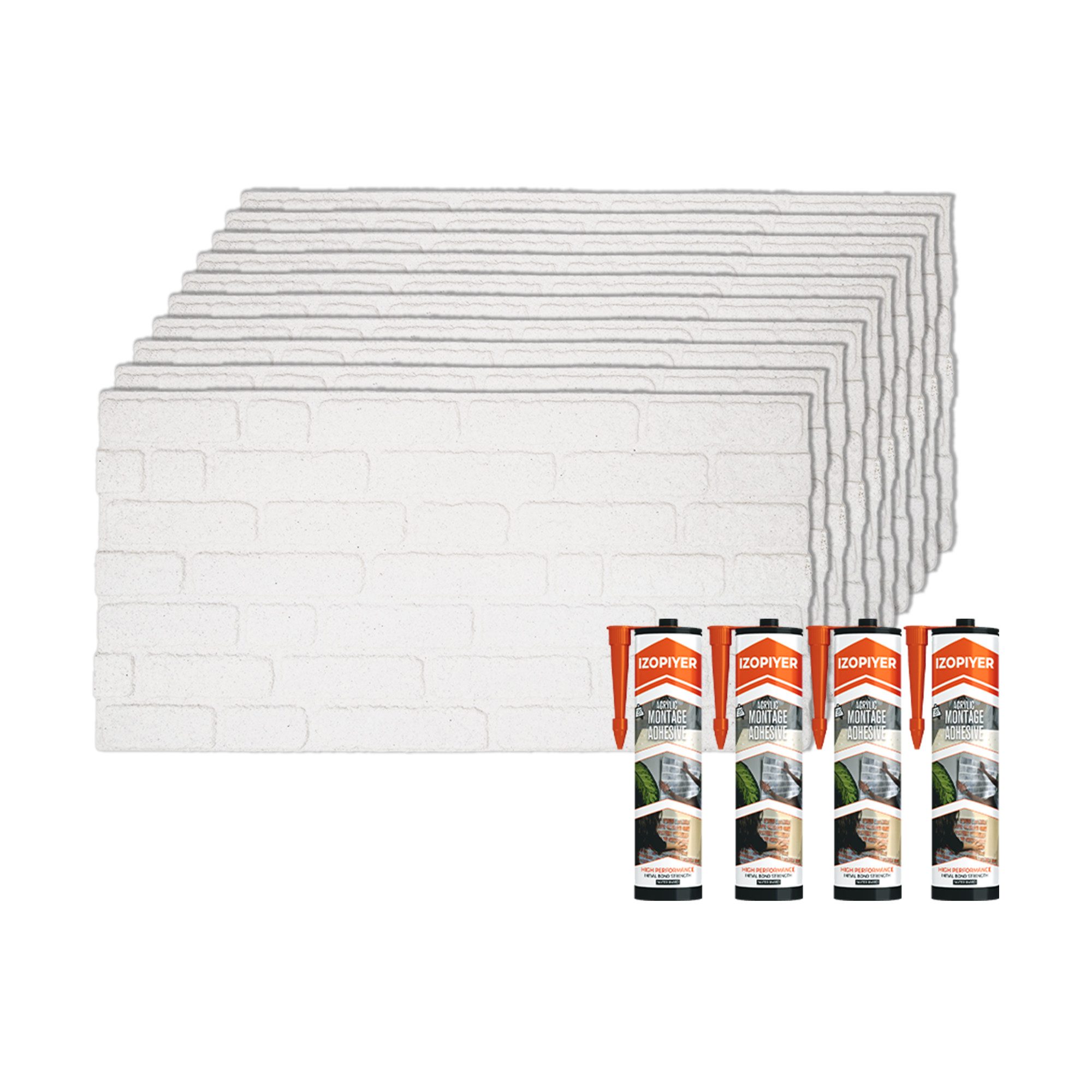 IZODEKOR 3D Wandpaneel EPS Styropor Wandverkleidung in Steinoptik – für Innen & Außen, BxL: 50x100 cm, 0,50 qm, (1er- oder 10er-Set, optional mit 4 Montageklebern) wasserfest, leicht zuschneidbar, außen mit UV-Schutz