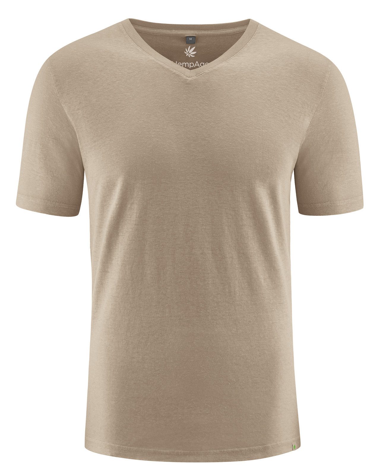 HempAge T-Shirt V-Kragen T-Shirt aus Hanf & Bio-Baumwolle – Slim Fit
