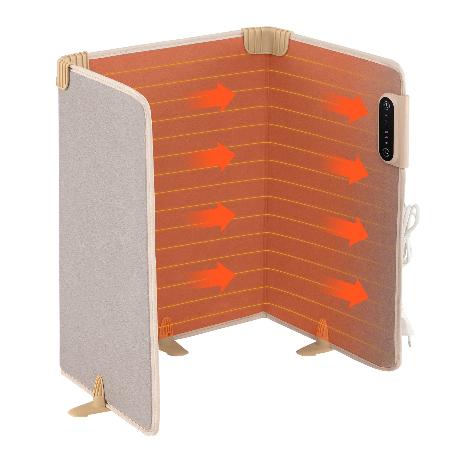 COSTWAY Elektrofußwärmer, 145W Fußwärmer elektrisch, faltbare Fußheizung