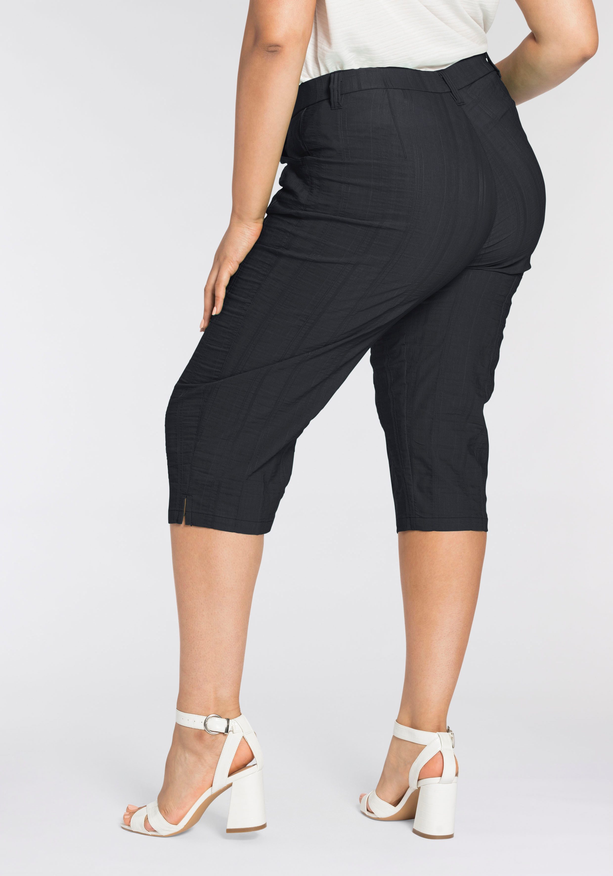 KjBRAND Caprihose Babsie: bequemer Oberschenkel Sommerhose mit Strukturmust günstig online kaufen