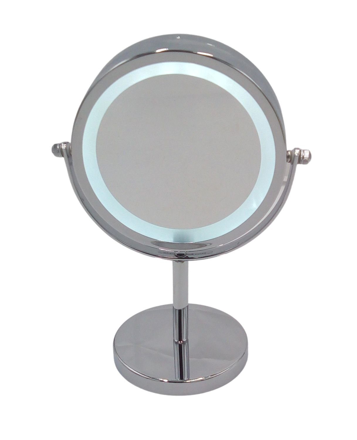 Kleine Wolke Kosmetikspiegel Bright Mirror mit 5-facher Vergrößerung,  LED-Beleuchtung und Touch-Funktion, Größe: 17,5 x 29,5 x 12 cm, Material