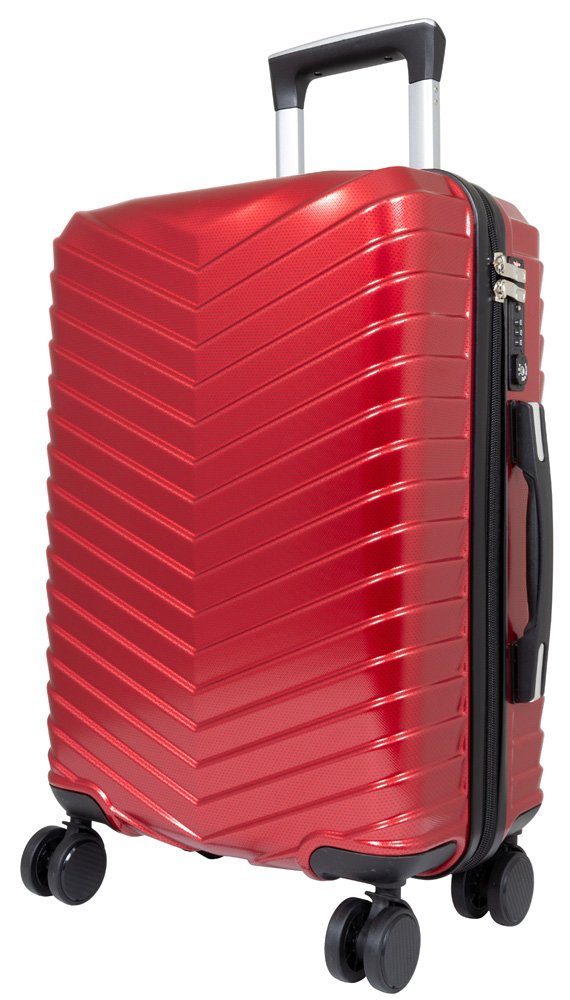 Meran, 3 Trendyshop365 rot Hartschalen-Trolley 5 TSA Farben, Schloss 4 Polycarbonat, Größen, Rollen,