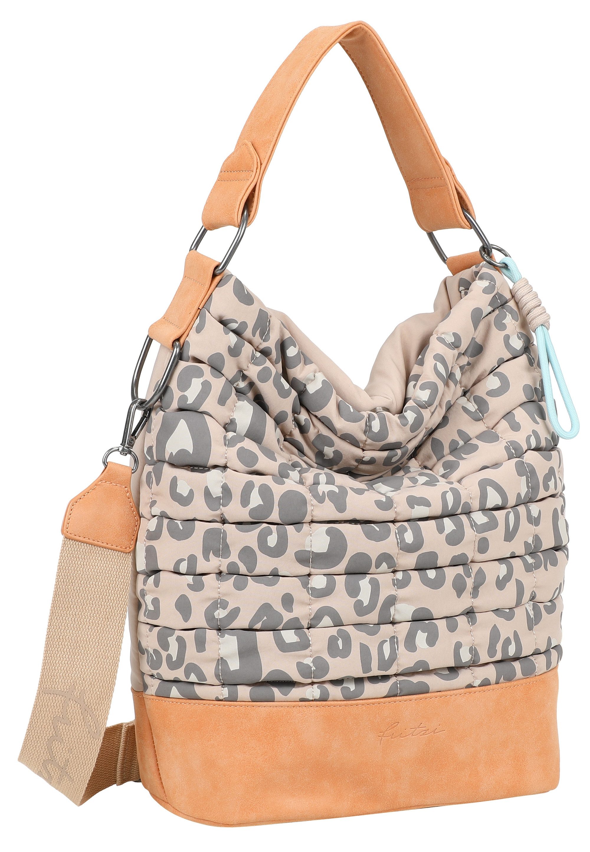 Fritzi aus Preußen Henkeltasche Leo Bubble Soft Anthra, aus 3D-Bubble Nylon-Material
