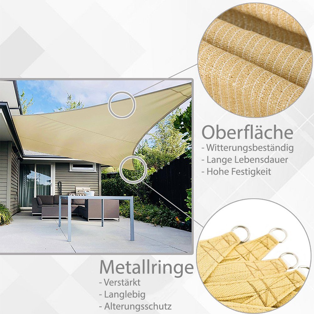 Thumbnail - Mucola Sonnensegel Sonnenschutzsegel Sonnensegel Sonnendach Regenschutz Sonnenschutz, (Stück, Premium-Sonnenschutz), Hoh...