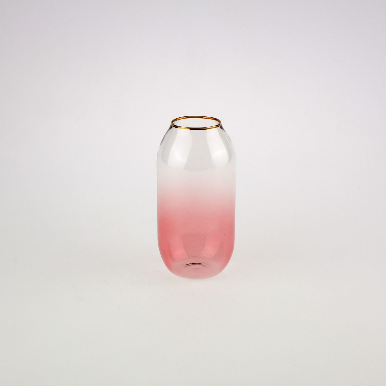 Werner Voß Dekovase Vase Aura, klar/rosa m. Goldrand, Glas, 8x15 cm (1 St)