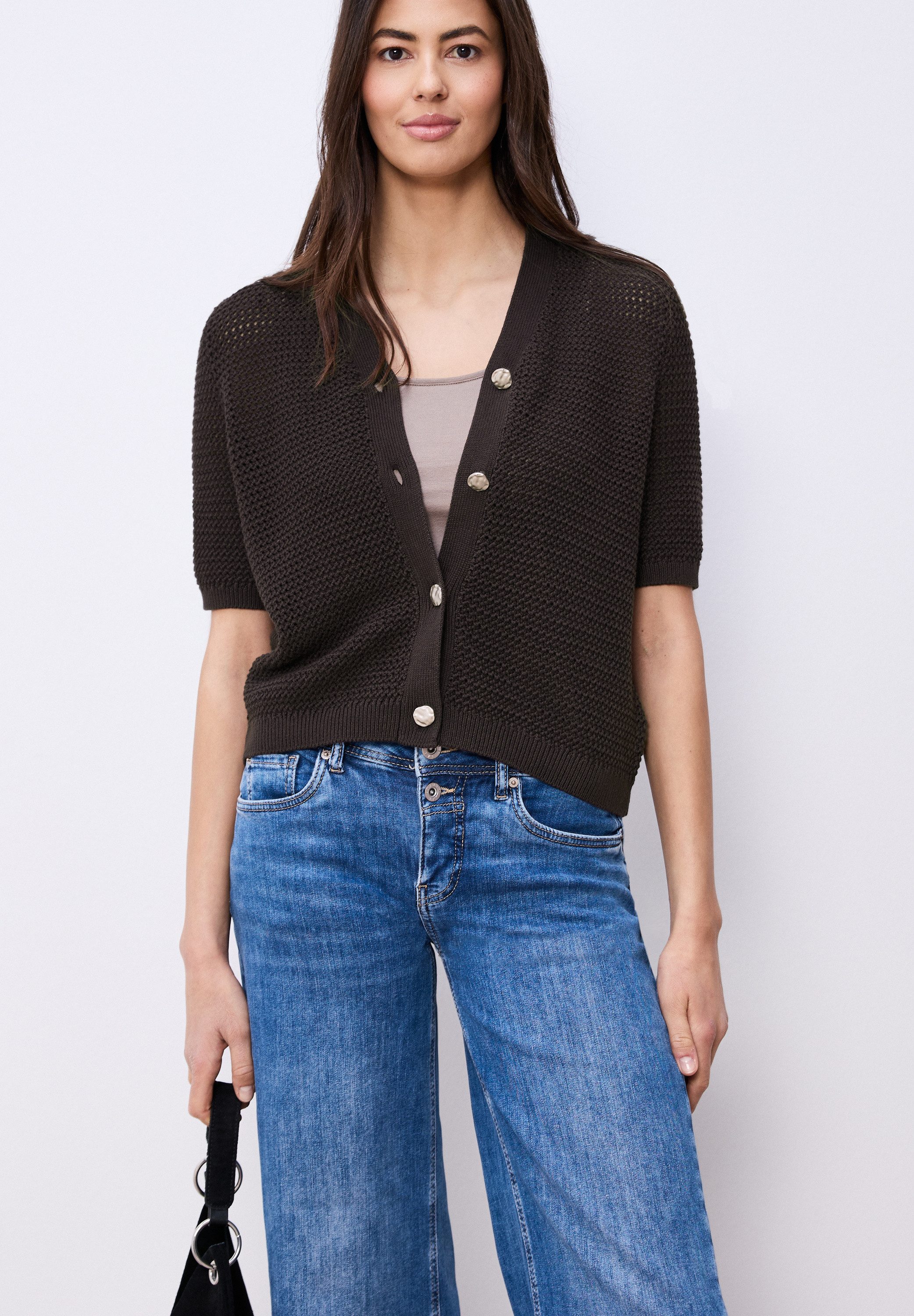 STREET ONE Cardigan mit V-Neck und Struktur