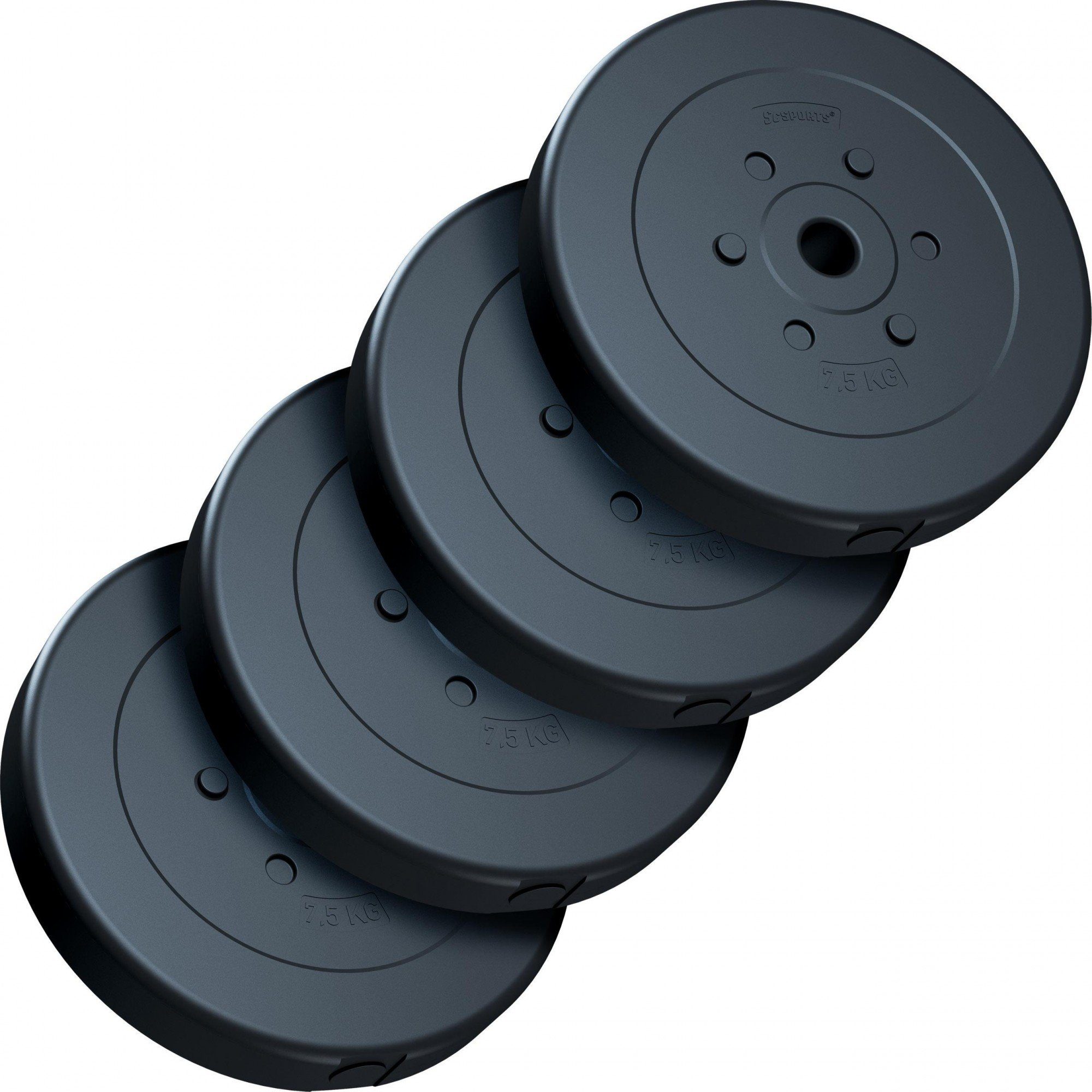 ScSPORTS® Hantelscheiben Set 30 kg Ø 30mm Kunststoff Gewichtsscheiben Gewichte, (10000143-tlg)
