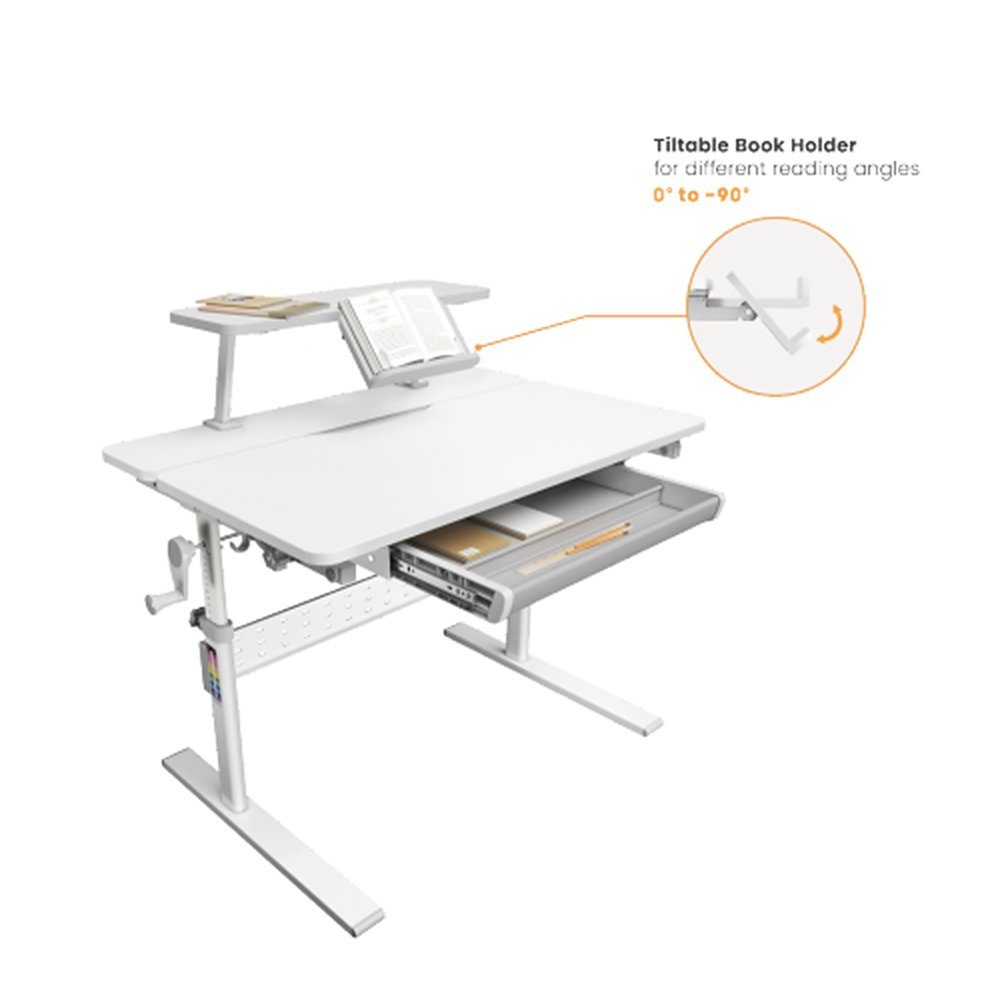 Ergo Office Kinderschreibtisch ER-483 mit Höhenverstellung und Neigungsverstellung bis zu 40 Grad, Ergonomischer Kinderschreibtisch – Bild 5 von 5