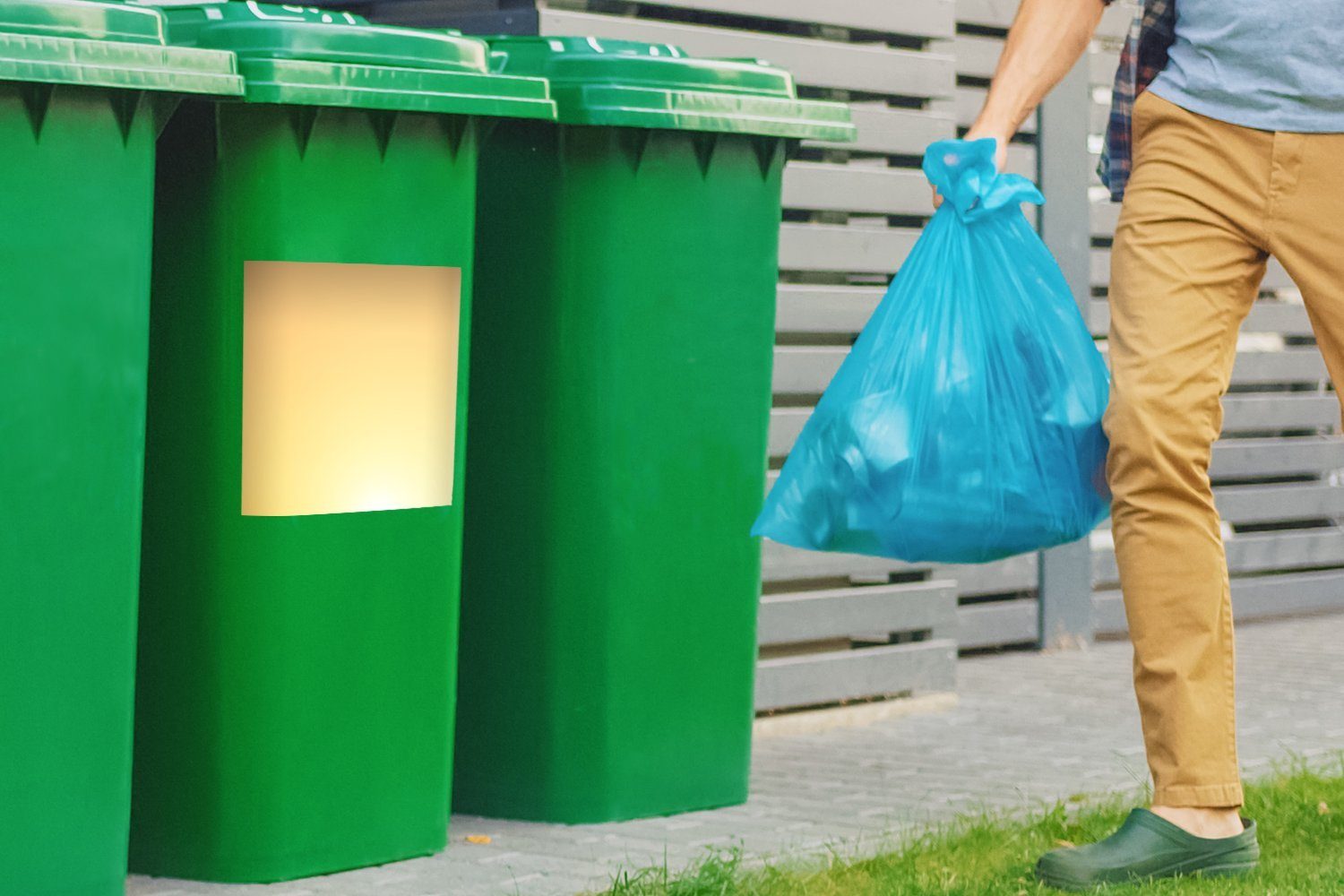 MuchoWow Mülleimer-aufkleber, mit Schimmer gelbem (1 Mülltonne, Container, Sticker, St), Abfalbehälter Sonne Wandsticker
