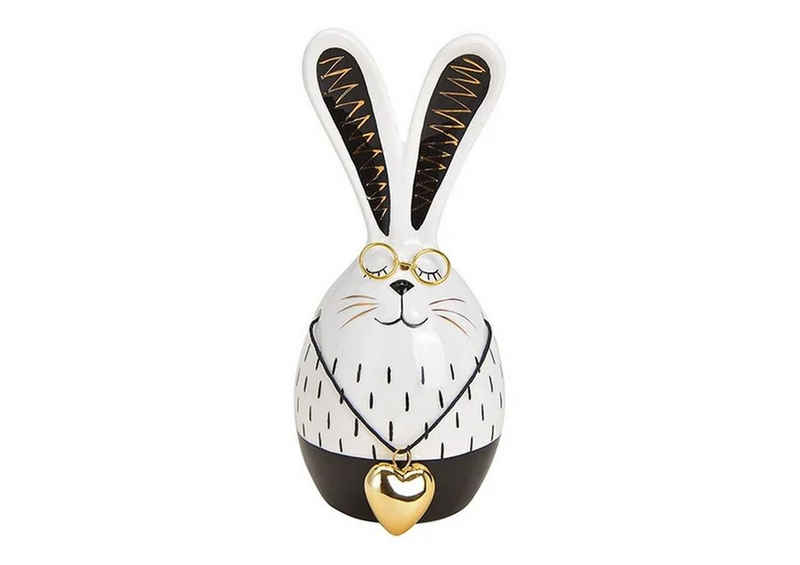 Small-Preis Dekofigur Hase Osterhase Dekohase schwarz weiß aus der Trend Style Serie