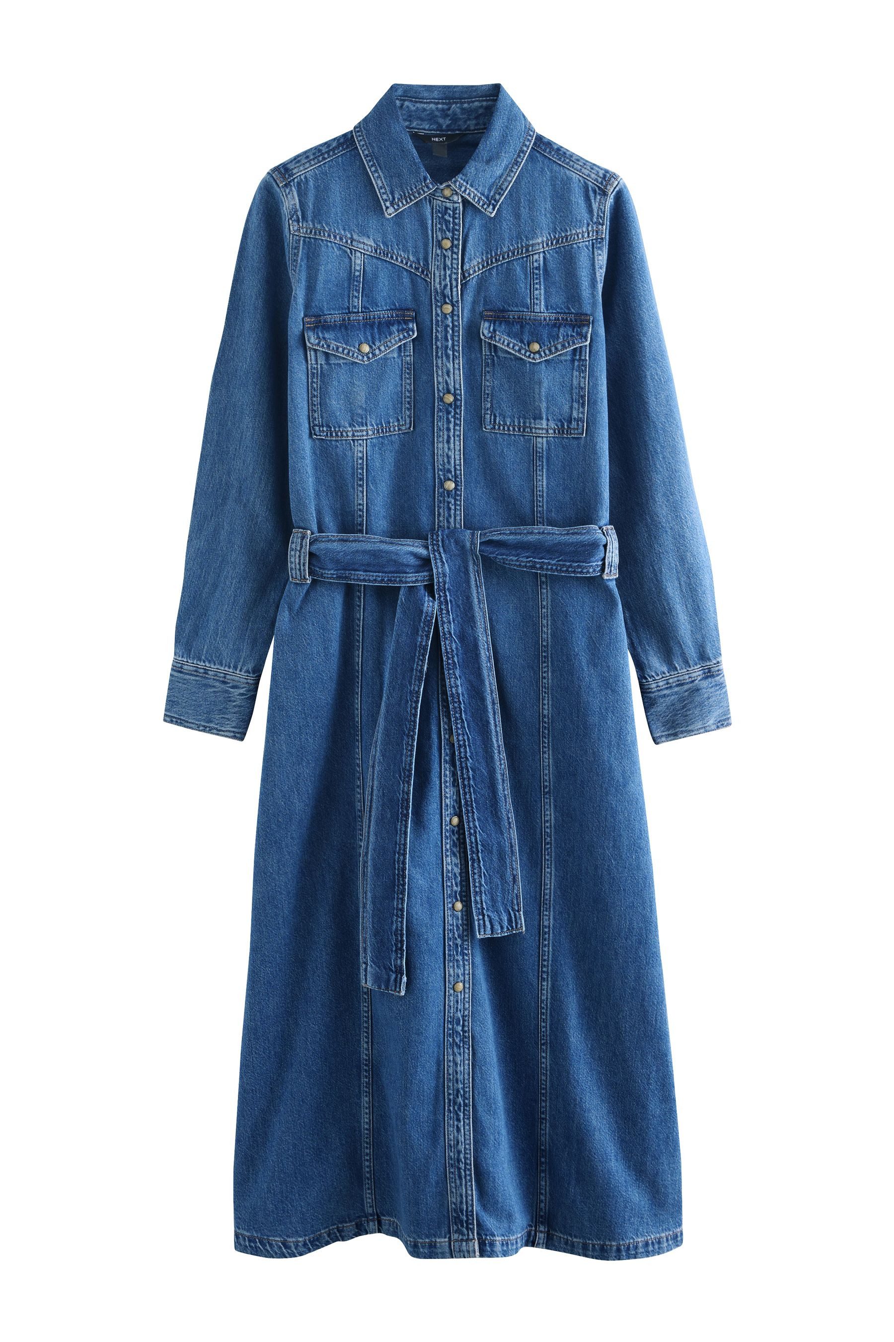Next Midikleid Maxihemdkleid aus Denim (1-tlg) günstig online kaufen
