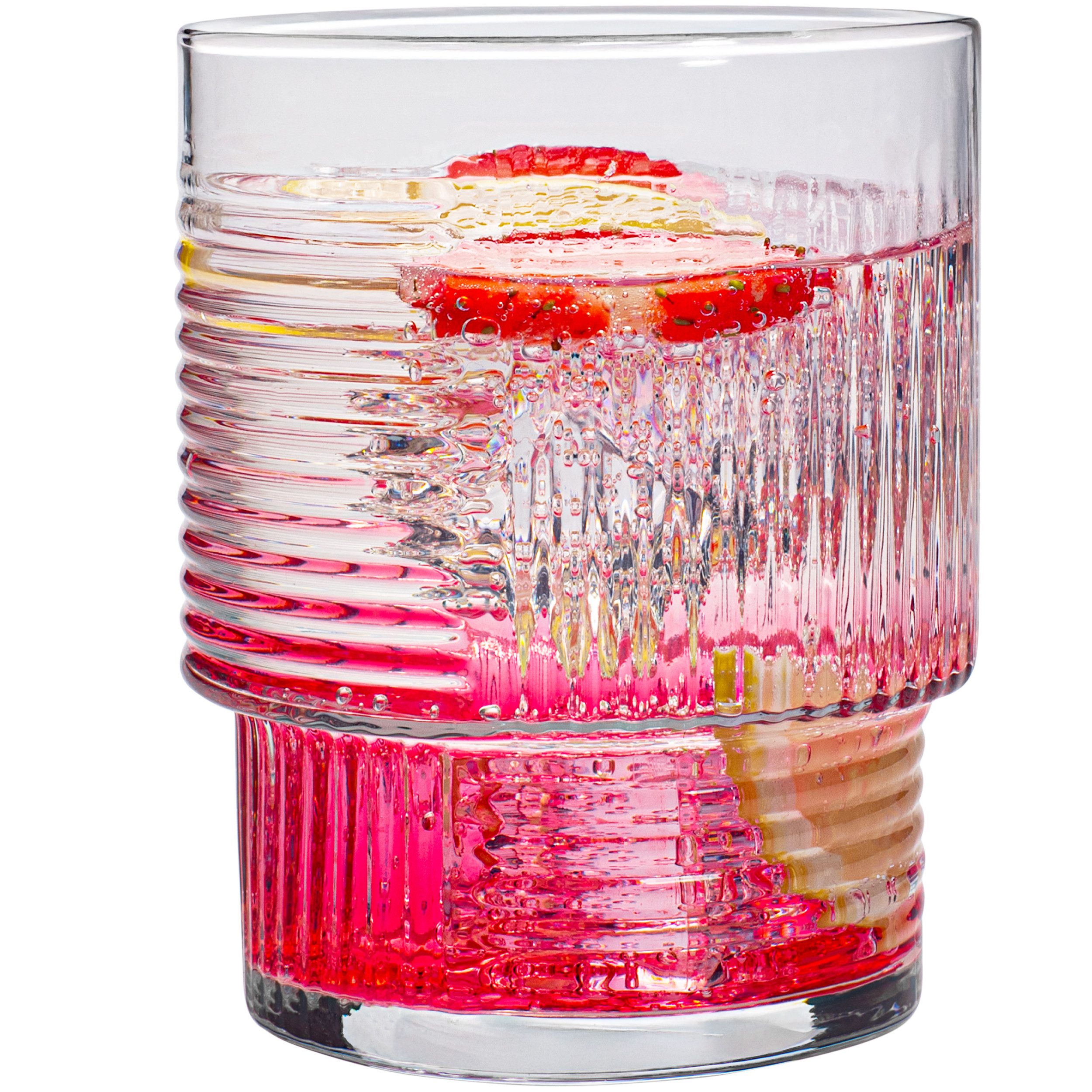KONZEPT Gläser-Set Trinkgläser Set 320 ml Geriffelte, 6-tlg., 6 Stück, ideal für Cocktails Wasser, Softdrinks