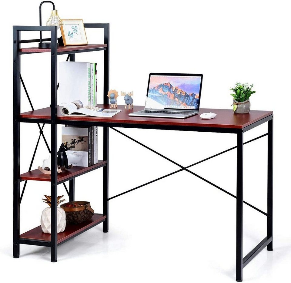 Computertisch Arbeitstisch Schreibtisch Bürotisch Tisch mit Schubladen und Regal