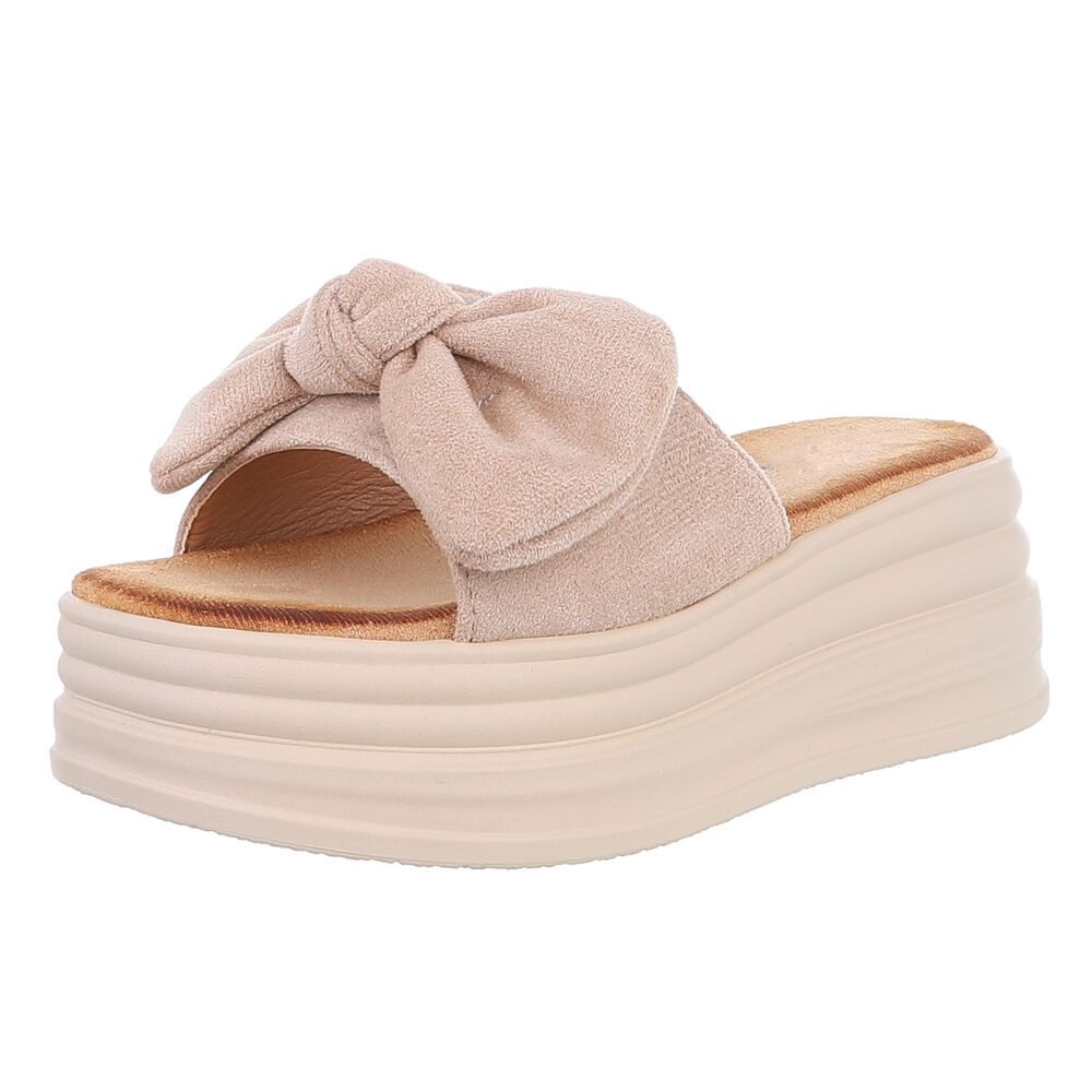 Ital-Design Beige Plateau-Sandalen mit Schleife für günstig online kaufen