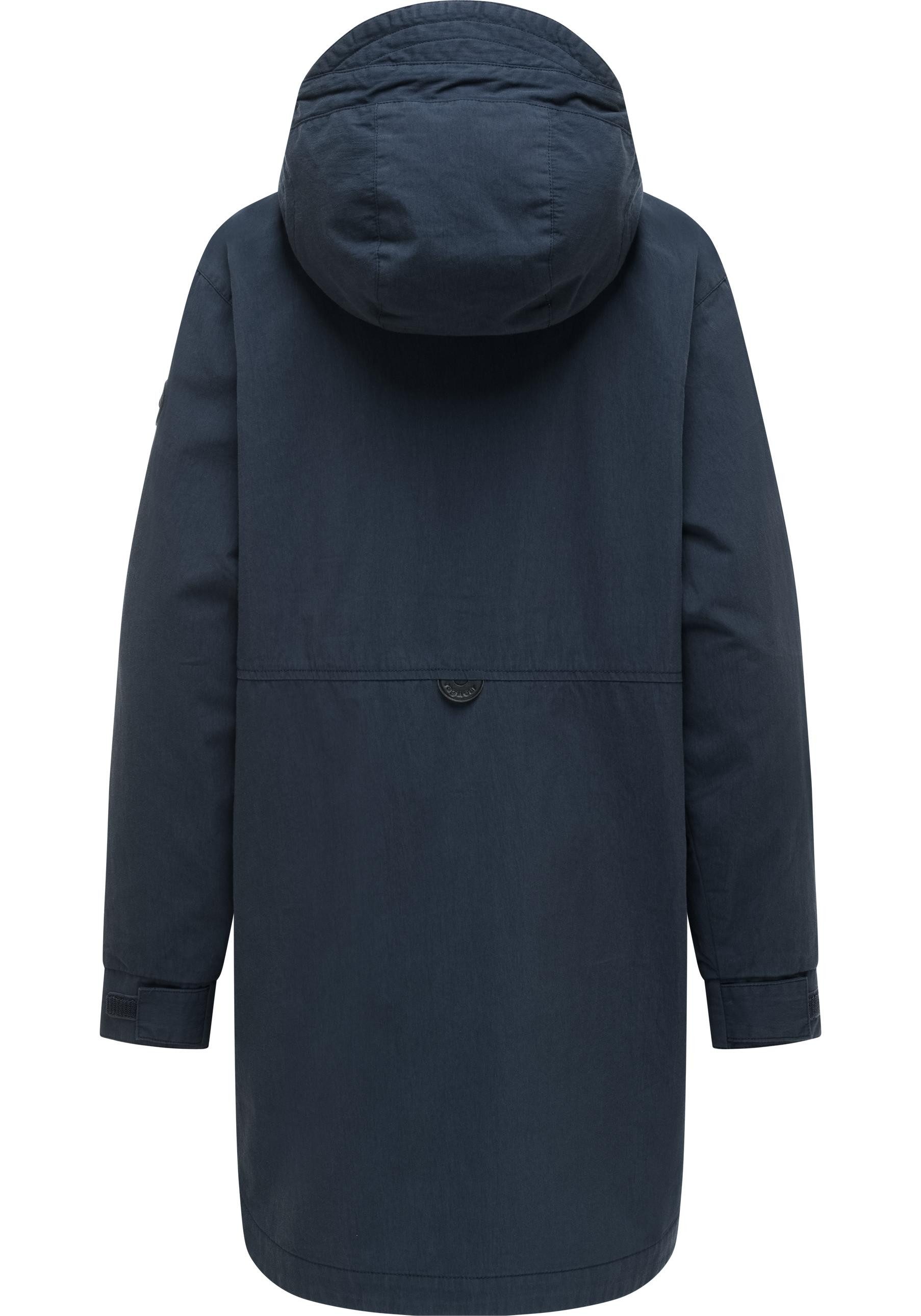 Ragwear Kurzmantel Lamyja B Leichter Oversize-Übergangsparka mit Kapuze