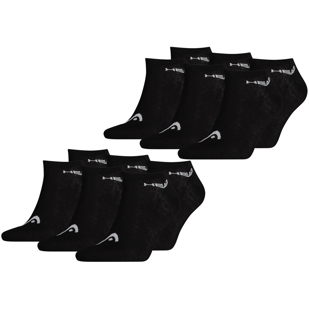 Head Sneakersocken SNEAKER UNISEX - 6er Pack (6-Paar) mit flacher Zehenart 6 Paar Black (200)