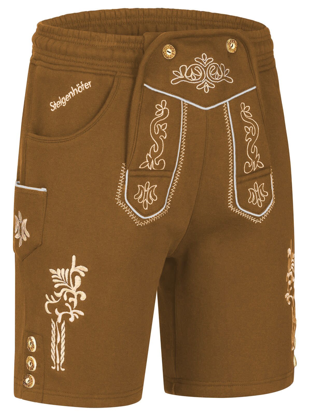Steigenhöfer Manufaktur Jogginghose "MORITZ" kurze Jogginghose im Lederhosen Look Herren Tracht für Oktoberfest Wiesn und weitere Feierlichkeiten