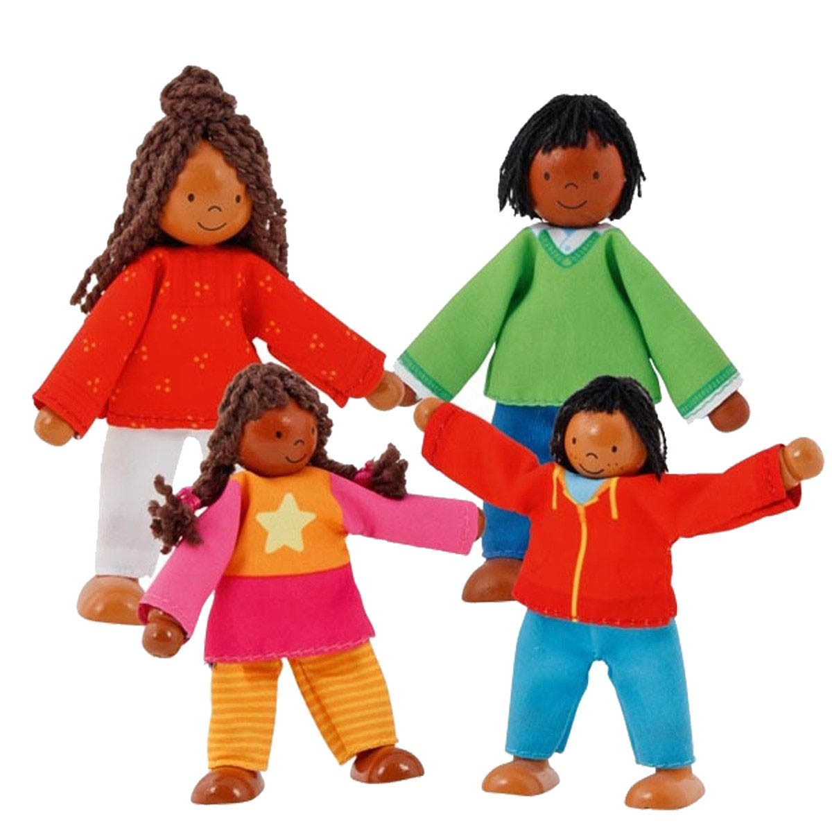 goki Biegepuppe Biegepuppen Schwarze Familie (Spar-Set, 4-tlg., packung), v günstig online kaufen