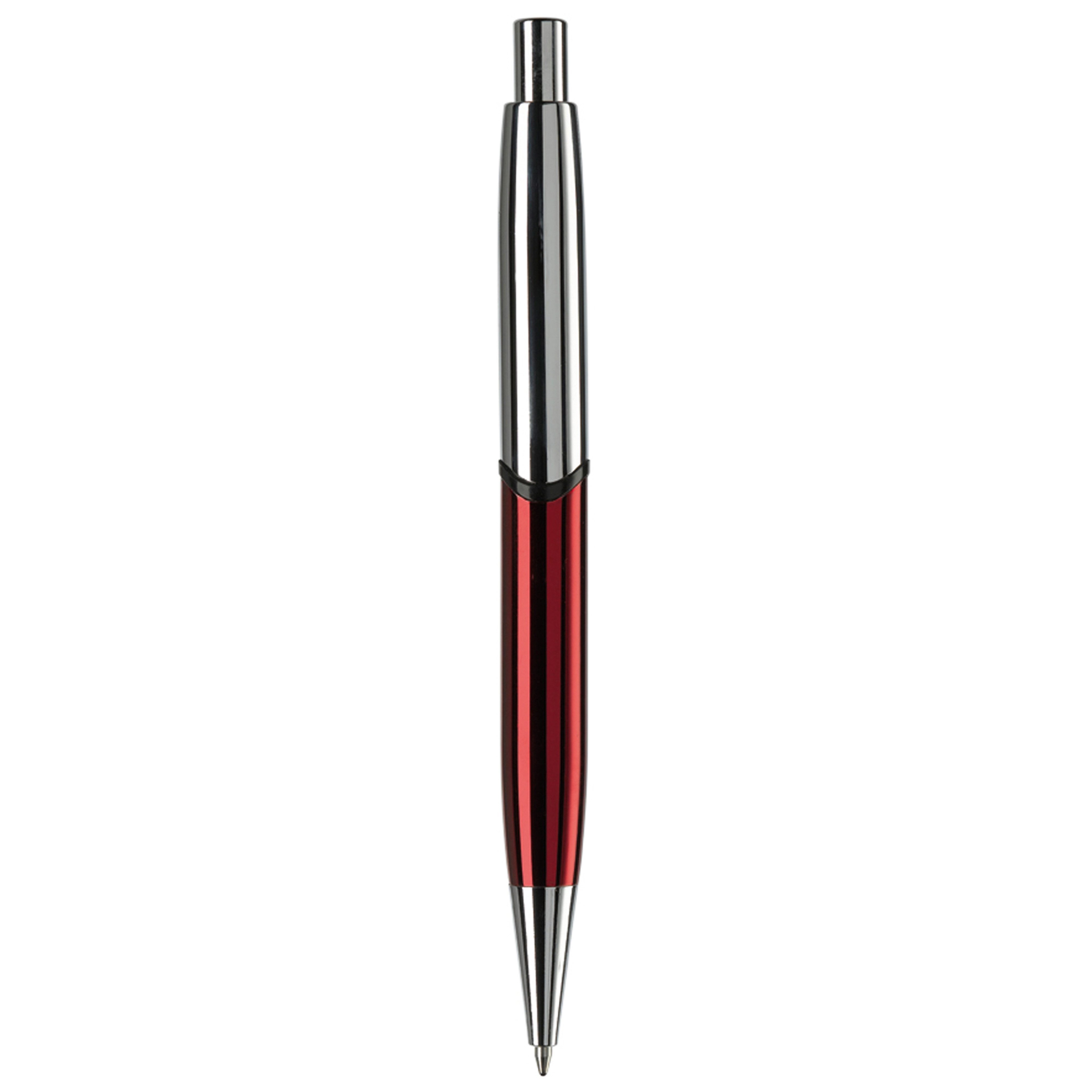 TOPPOINT Kugelschreiber Hochglanz Metallkugelschreiber / mit verchromte Teile / Farbe: rot