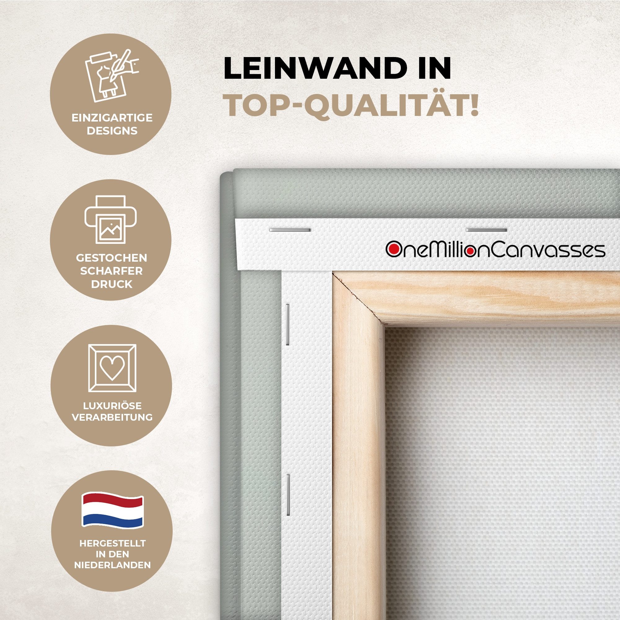 OneMillionCanvasses® Leinwandbild Schottischer Highlander - Braun - Hörner - Kochkleidung, Fotodruck (1 St), Leinwand Canvas Wandbild, Wanddekoration 20x30 cm