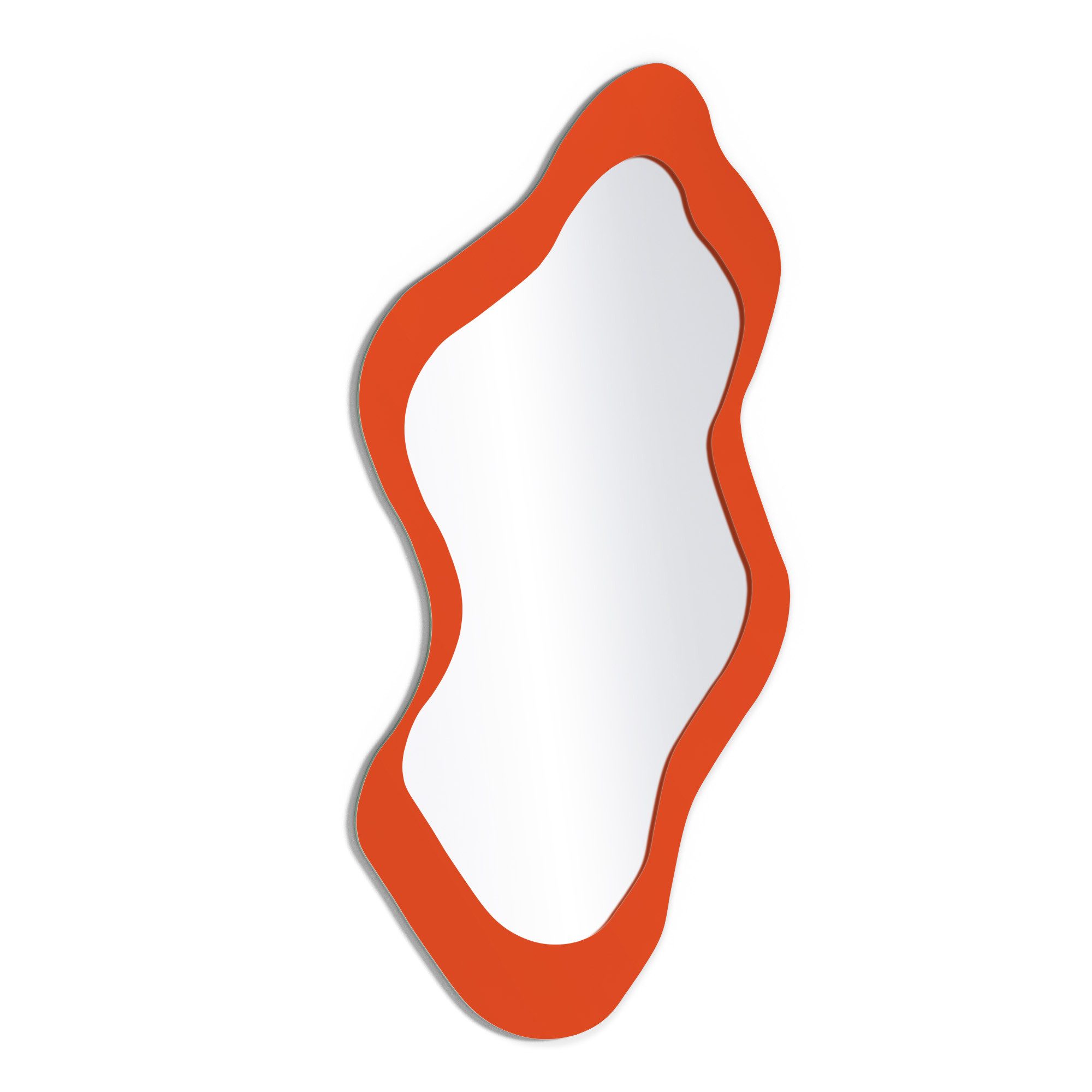 DEQORI Wandspiegel 'Unifarben - Terrakotta', Spiegel organisch geformt selbstklebend Wand Wohnzimmer Flur groß XXL