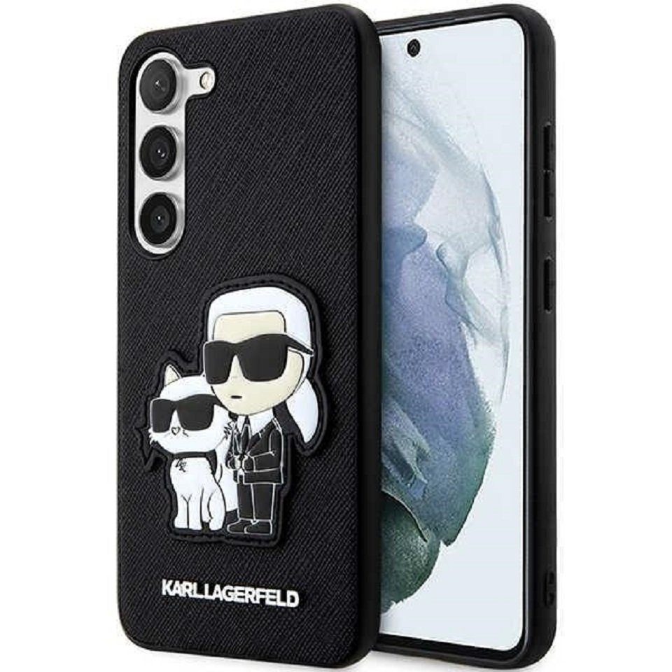 KARL LAGERFELD Handyhülle Case Samsung Galaxy S23 Plus Karl Lagerfeld Katze Choupette schwarz 6,6 Zoll, Kantenschutz