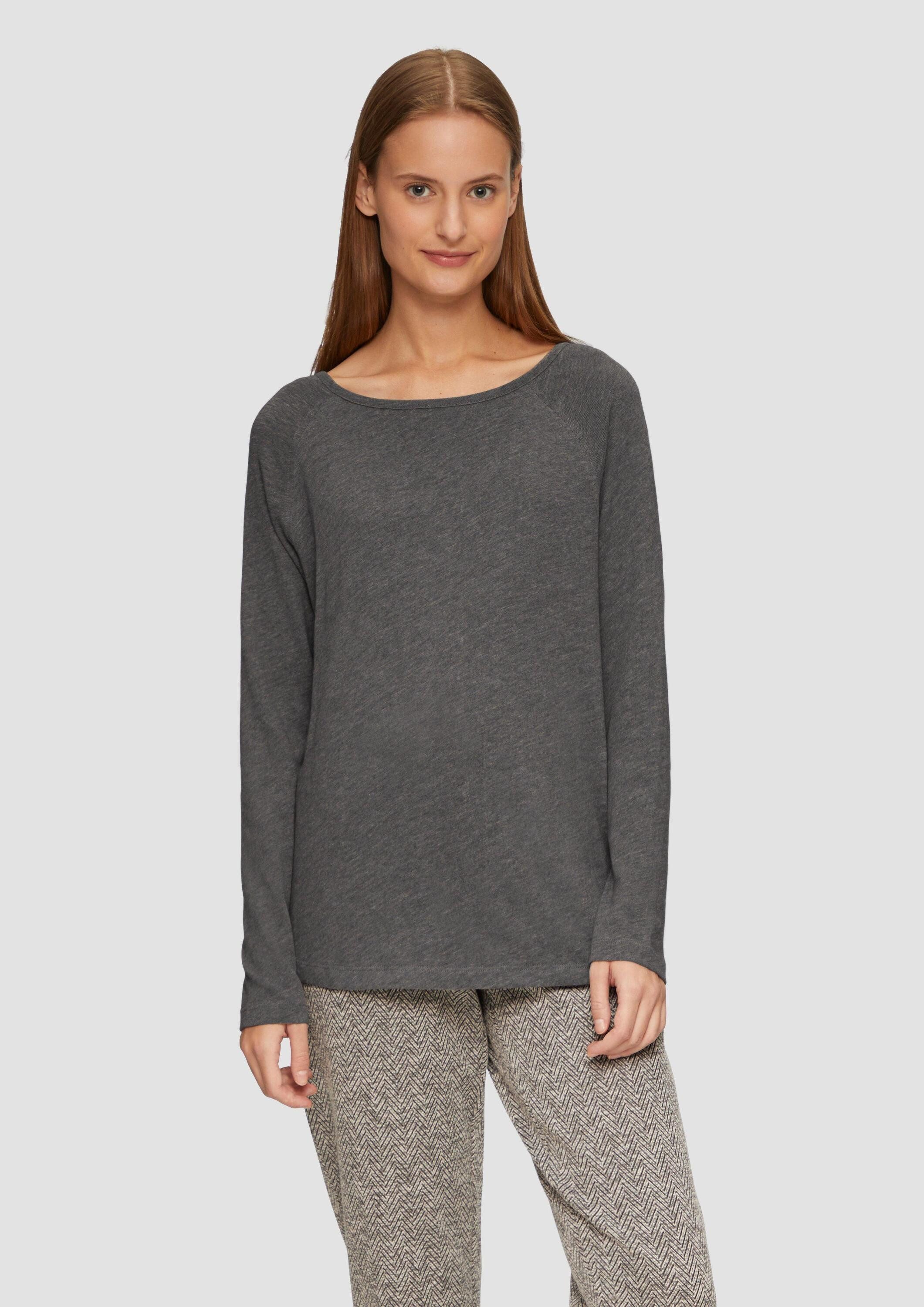 s.Oliver Langarmshirt T-Shirt Langarmshirt mit Flammgarnstruktur und Raglan günstig online kaufen