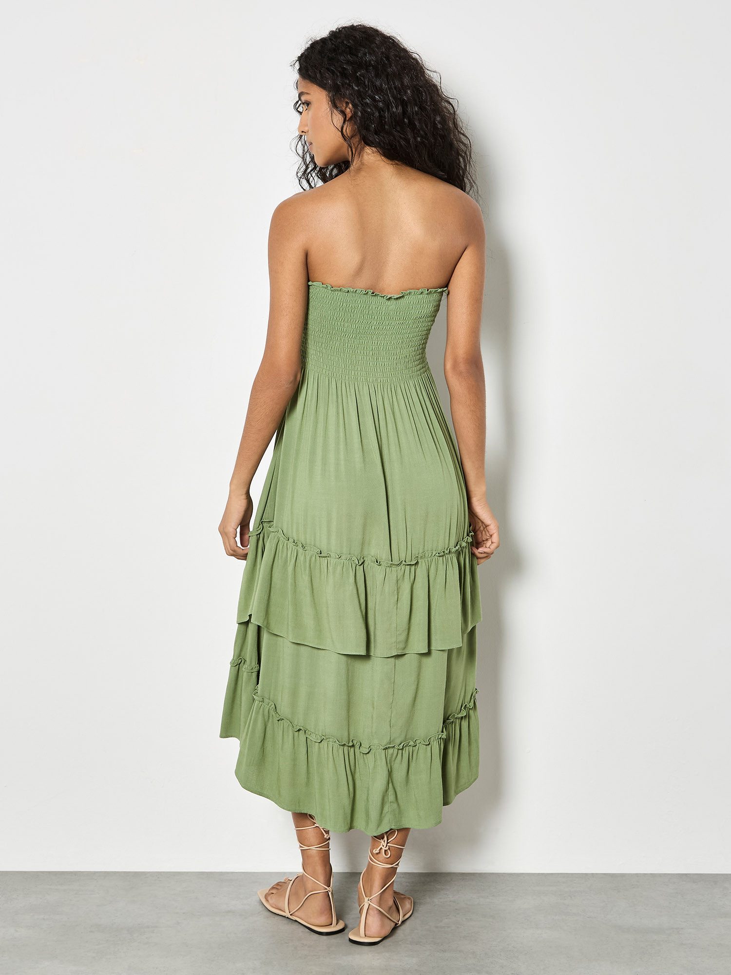 Apricot Midikleid Bandeau-Midikleid mit Smokdetails
