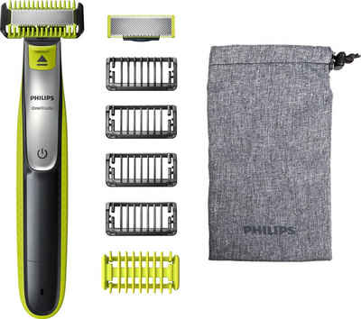 Philips Elektrorasierer OneBlade QP2630/30, Aufsätze: 4, Trimmern, Stylen und Rasieren jeder Haarlänge mit zweiseitiger Klinge