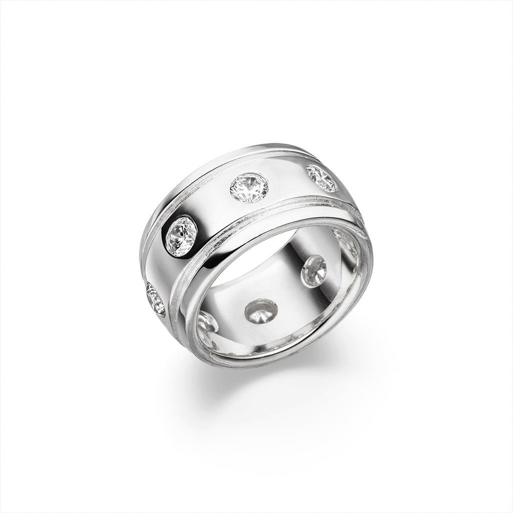 Silber DESIGNSCHMUCK Ring hochwertige "Around" Deutschland aus Silber Silberring SKIELKA (Sterling Goldschmiedearbeit 925),